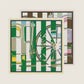 Wheel Stripes Green Double Print Scarf / 90cm