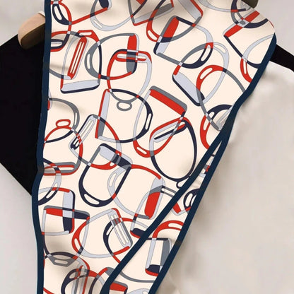 Stirrups Beige Silk Diamond Scarf