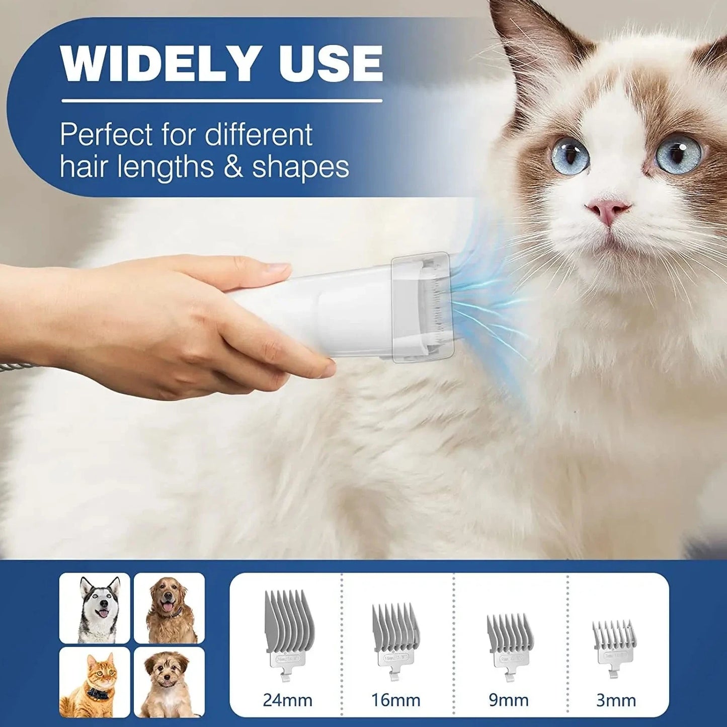 Multifunctional 5-in-1 Pet Grooming Vacuum Kit