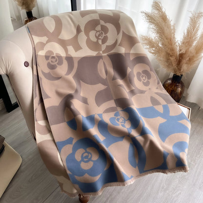 Camelia Pashmina Scarf Blue