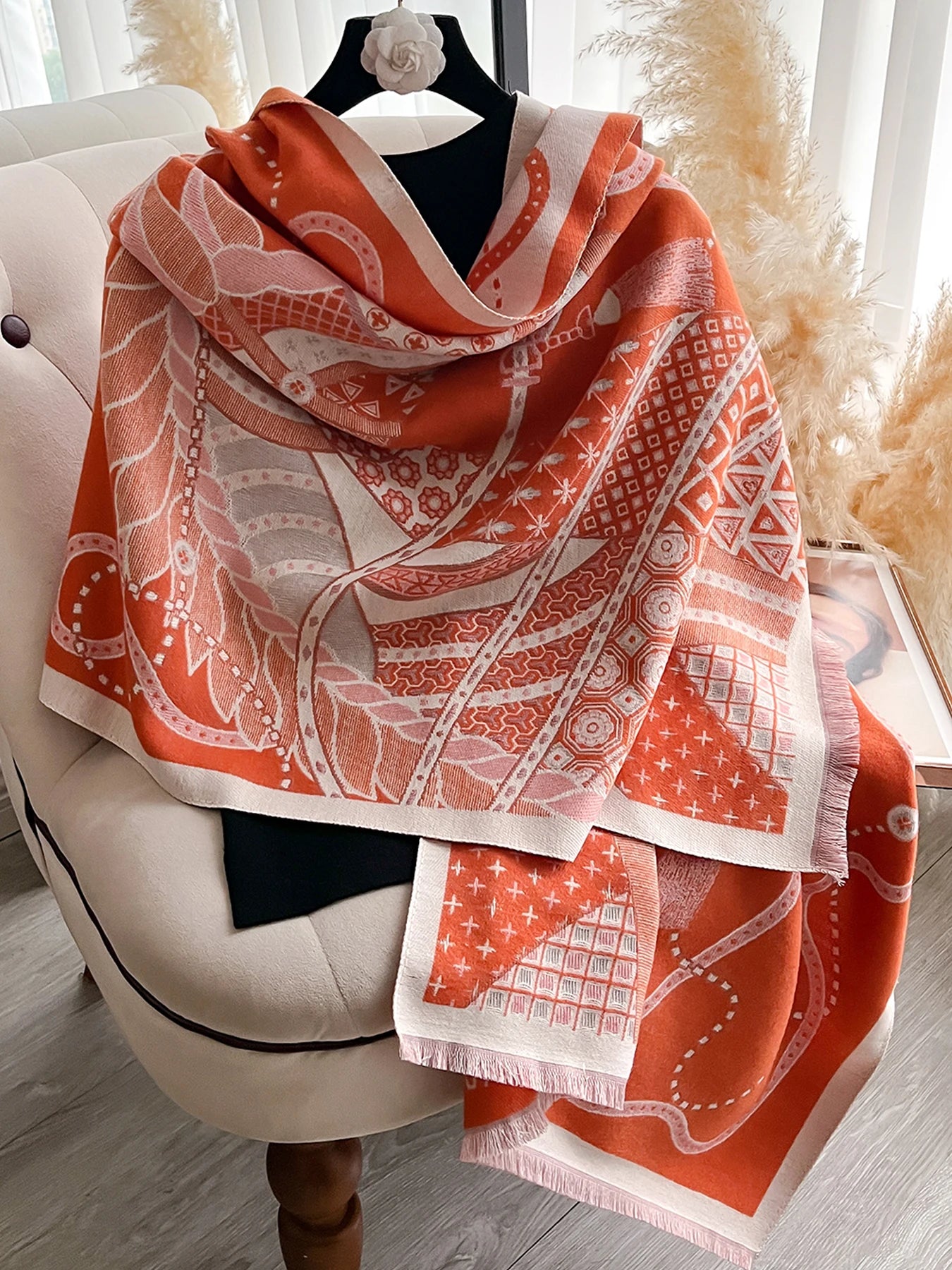 Edwige Pashmina Scarf Orange