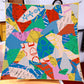 Geometric Saddle Red Silk Scarf / 90cm