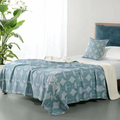 Barrucio Horse Print Blanket Blue