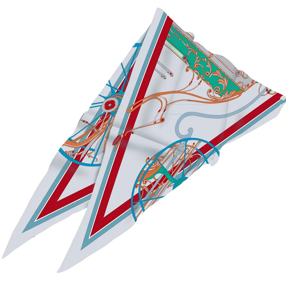 Four-Wheeled Carriage Gray Silk Diamond Scarf