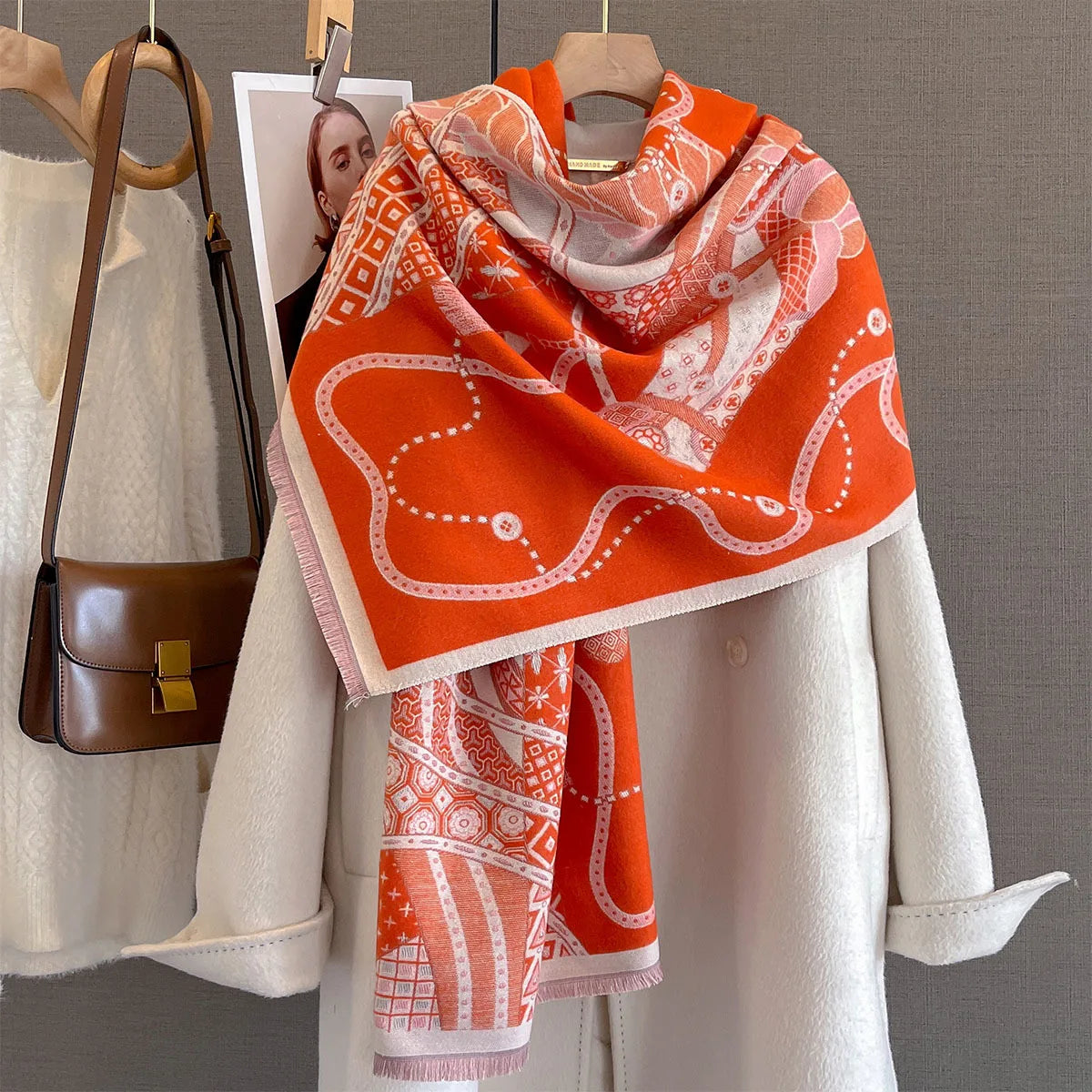 Edwige Pashmina Scarf Orange