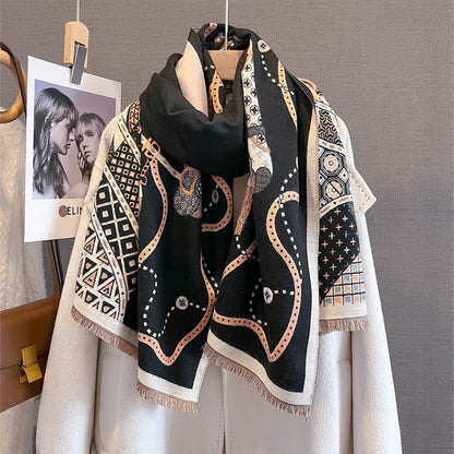 Edwige Pashmina Scarf Black