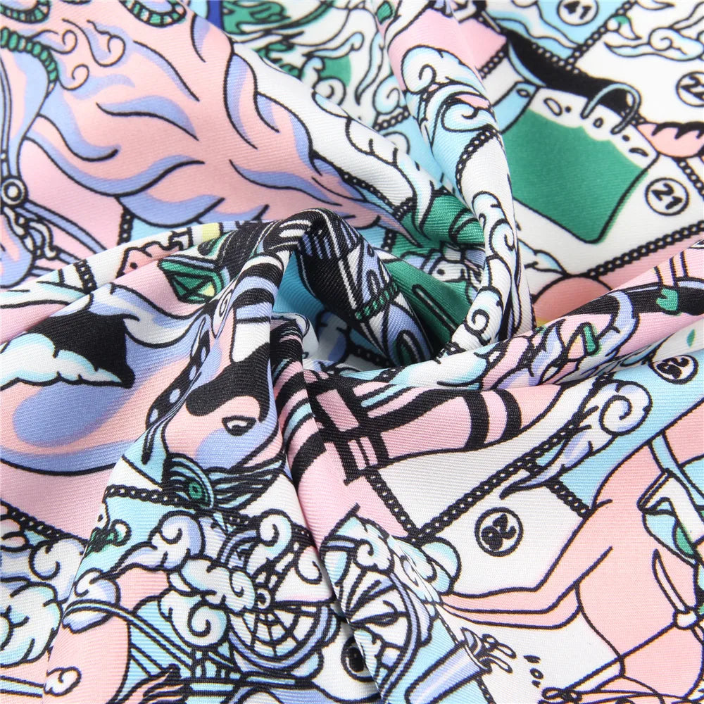 Hopi Blue Silk Scarf / 90cm