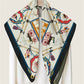 Carriage Black & Gray Double Print Scarf / 90cm