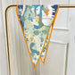 Horses Forest Blue Silk Diamond Scarf