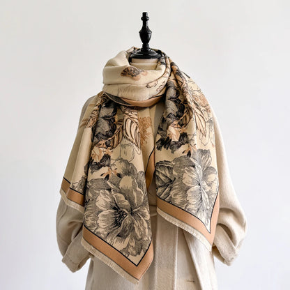 Claretta Pashmina Scarf Brown