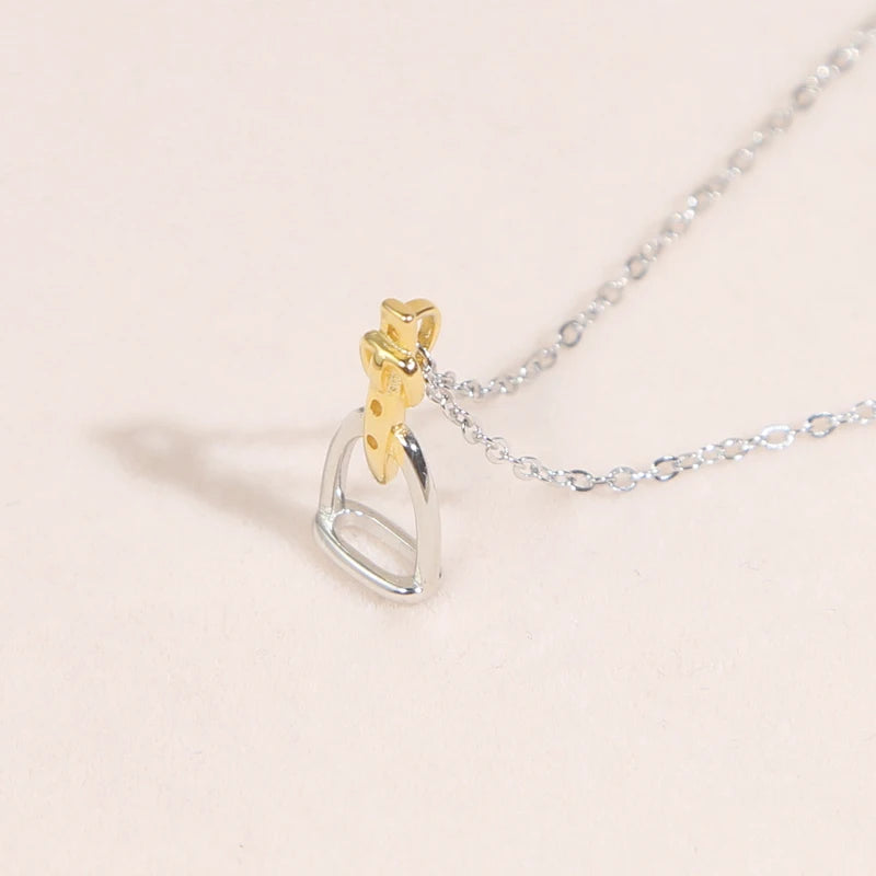 Stirrup Pendant Necklace (Gold and Platinum Plated)