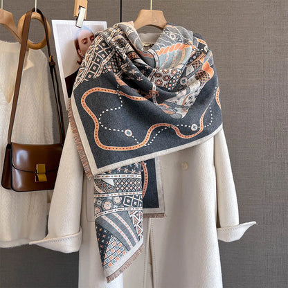 Edwige Pashmina Scarf Gray