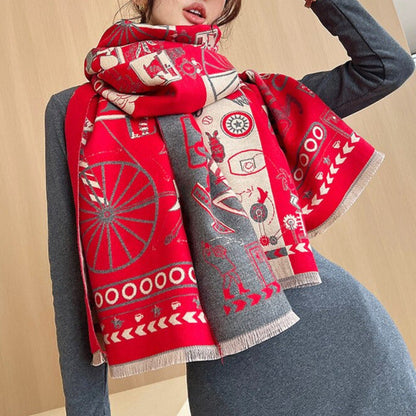 Laure Pashmina Scarf Red
