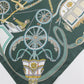 Horse Carriage Green Silk Scarf / 90cm