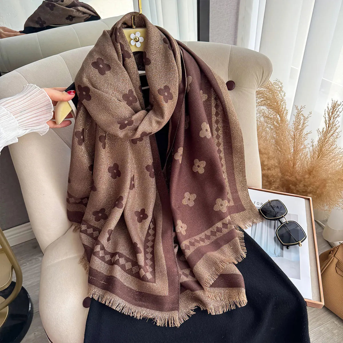 Gigia Pashmina Scarf Brown