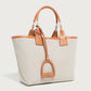 Stella Small Canvas & Leather Tote Bag / Beige