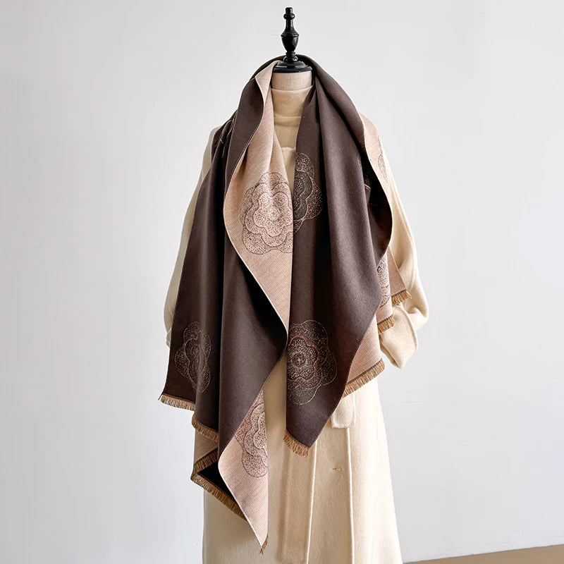 Lorella Pashmina Scarf Brown