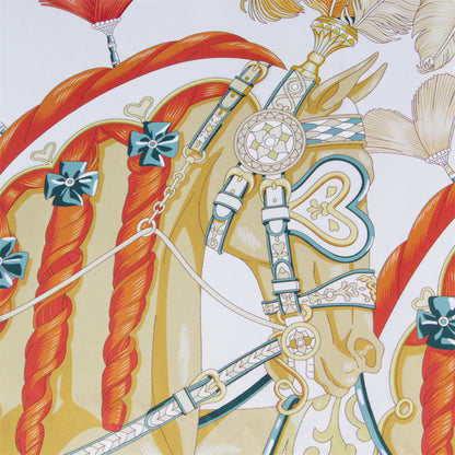 Two Horses Orange Double Print Scarf / 90cm