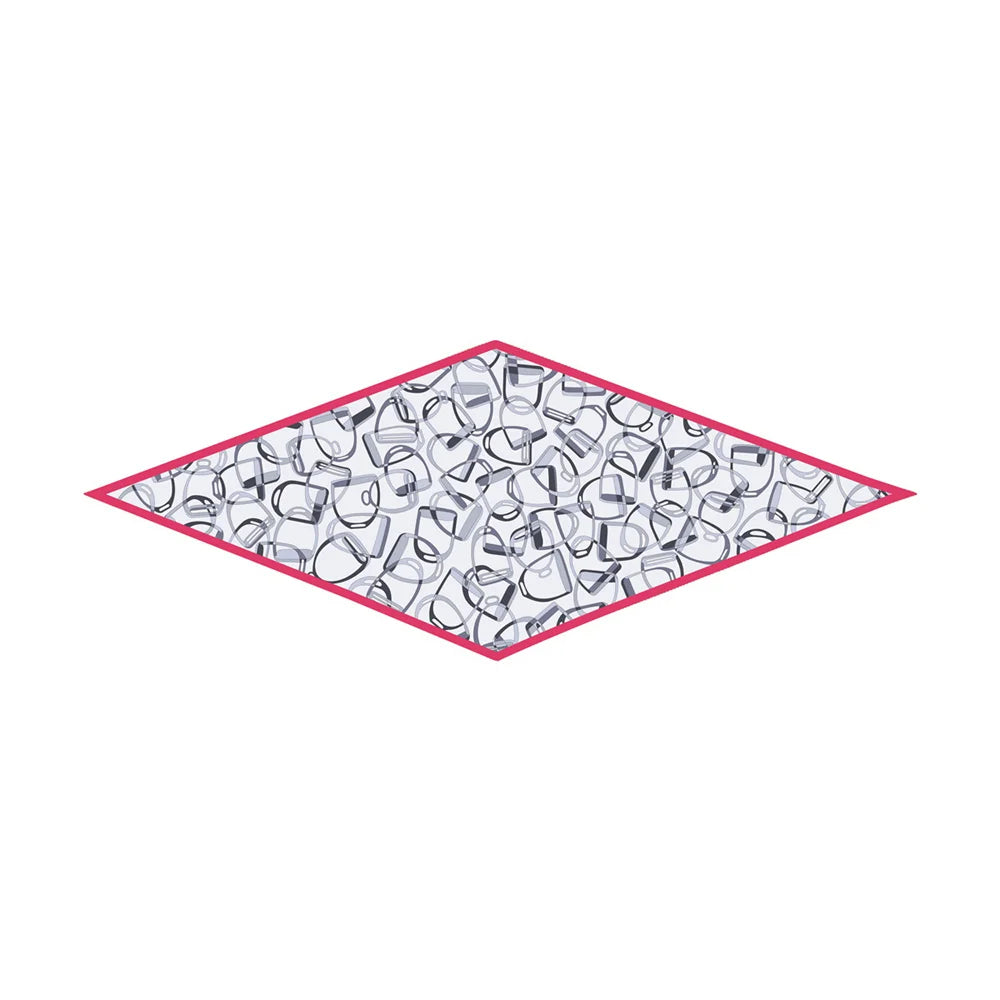 Stirrups Gray Silk Diamond Scarf