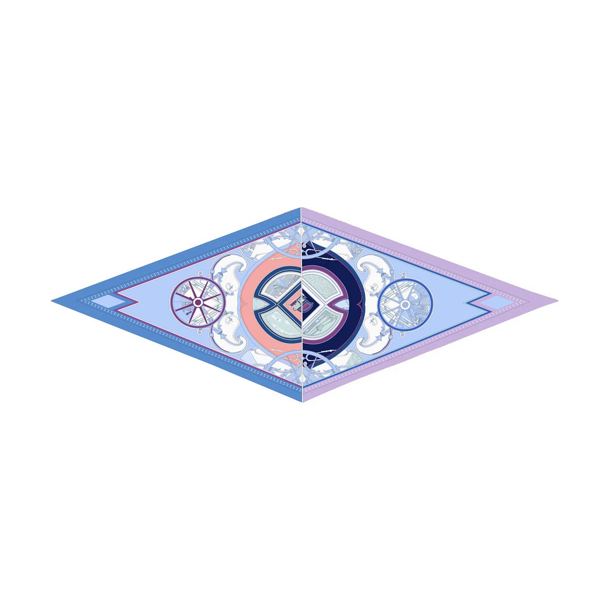Wheel Purple Silk Diamond Scarf