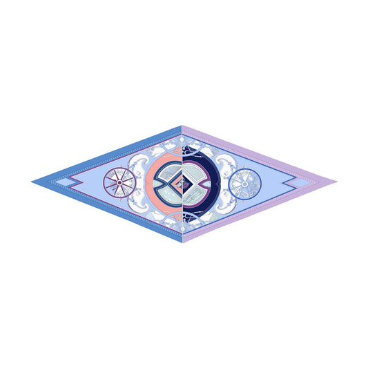 Wheel Purple Silk Diamond Scarf