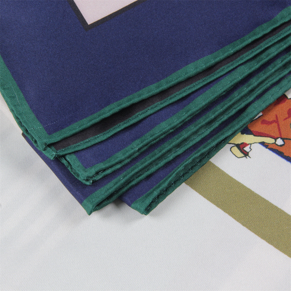 Horse Race Navy Double Print Scarf / 90cm