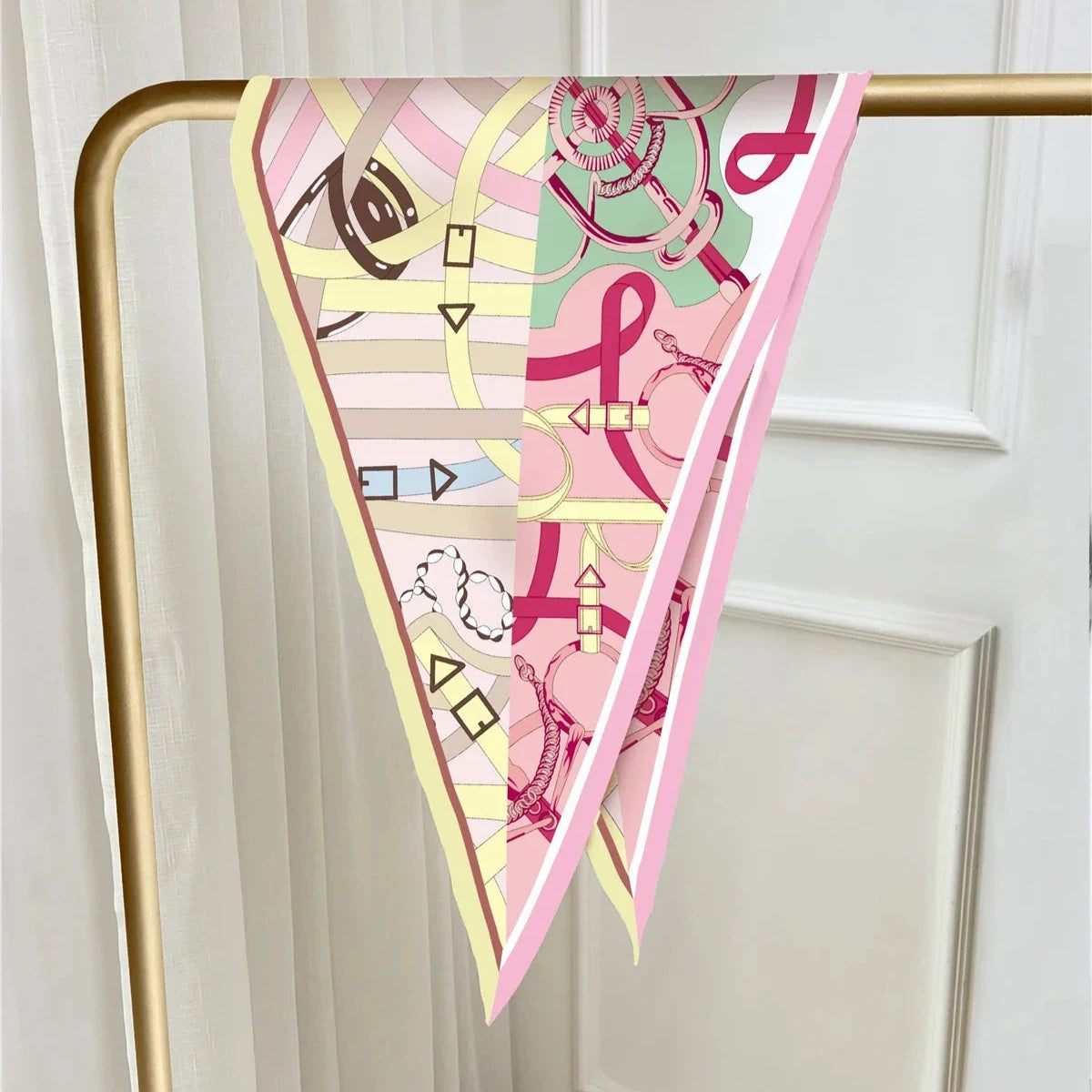 Reins Pink Silk Diamond Scarf