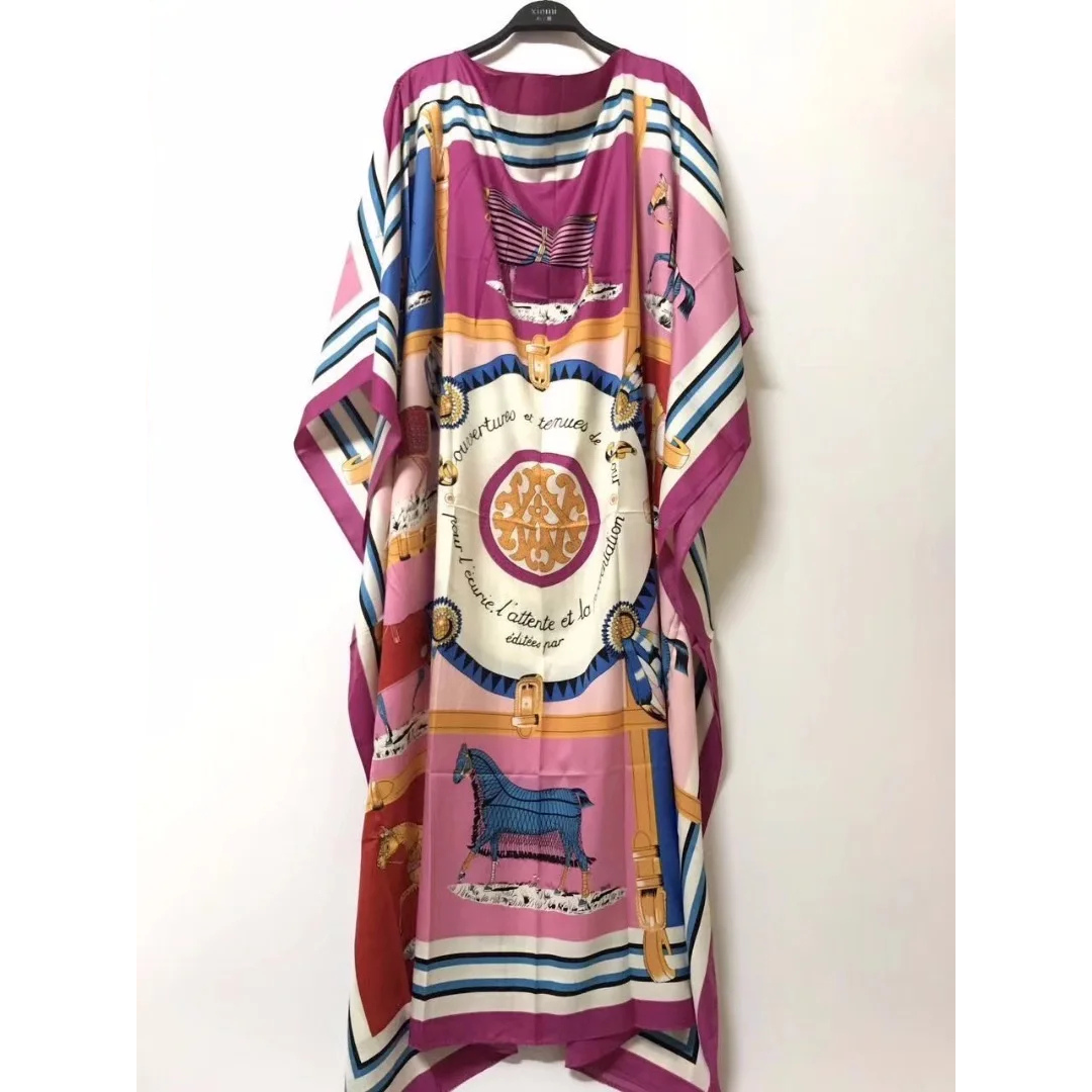 Fuchsia Pierina Kaftan Dress & Scarf Set