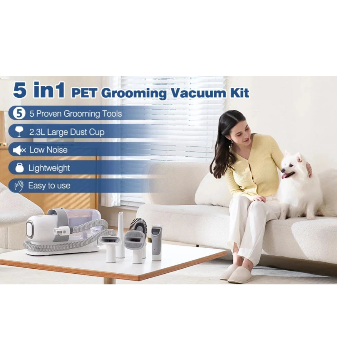 Multifunctional 5-in-1 Pet Grooming Vacuum Kit