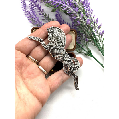 Vintage Running Horse Brooch (Silver)