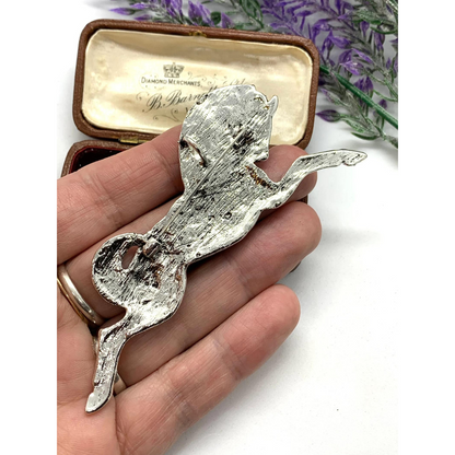 Vintage Running Horse Brooch (Silver)