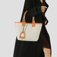 Stella Small Canvas & Leather Tote Bag / Beige