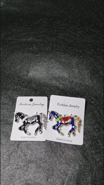 Enamel Unicorn Brooch (Blue)