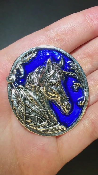 Vintage Horse Badge Brooch
