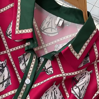 Equestrian Print Dress