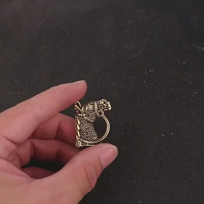Vintage Horse Head Brooch (Gold)