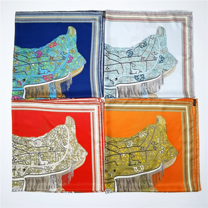 Elisabetta Orange Silk Scarf / 90cm