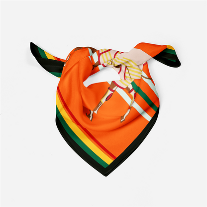 Maxine Orange Silk Scarf / 53cm