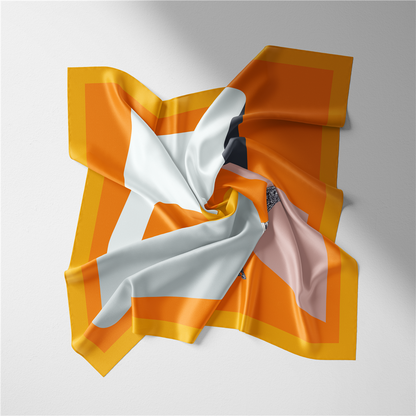 Bruna Orange Silk Scarf / 53cm