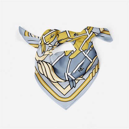 Edda Gray Silk Scarf / 53cm