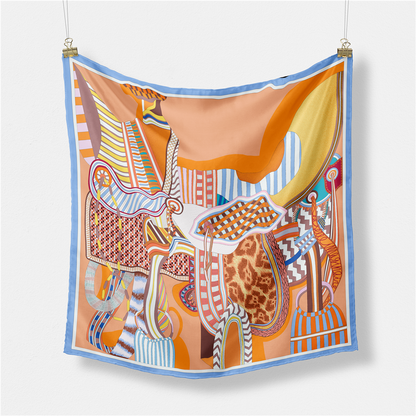 Idalia Orange Silk Scarf Small / 53cm