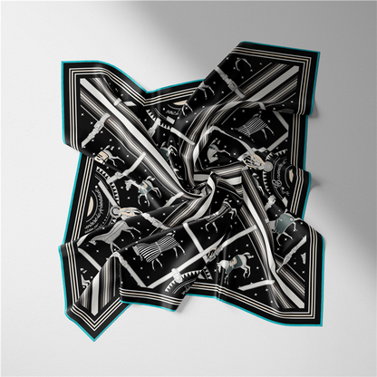 Beronia Black Silk Scarf / 53cm