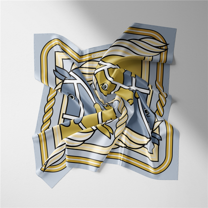 Edda Gray Silk Scarf / 53cm