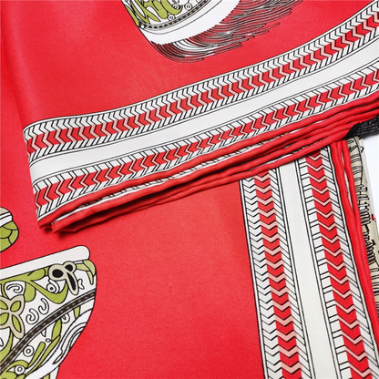 Elisabetta Red Silk Scarf / 90cm