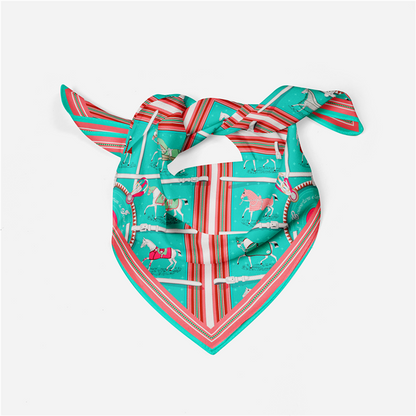 Beronia Green Silk Scarf / 53cm
