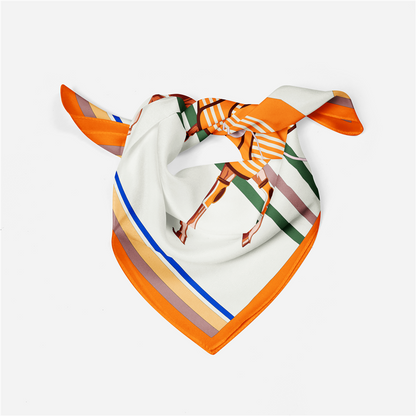 Maxine Beige Silk Scarf / 53cm