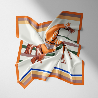 Maxine Beige Silk Scarf / 53cm