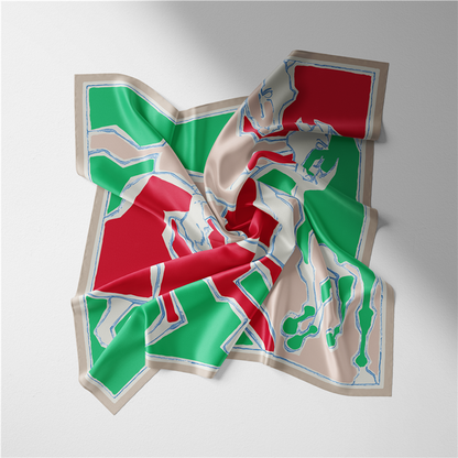 Amaranta Green Silk Scarf / 53cm