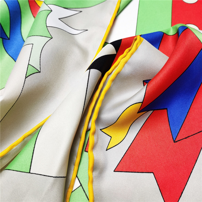 Horse Head Silk Scarf / 90cm