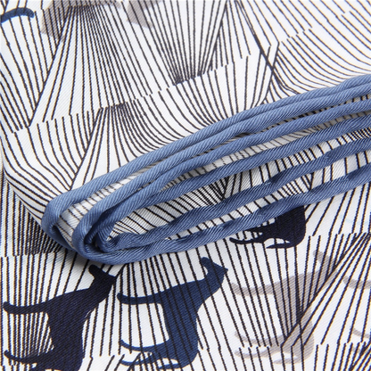 Roseta Blue Silk Scarf / 90cm